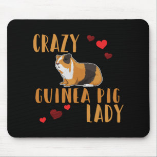 Guinea Pig Womens Crazy Guinea Pig Lady Mouse Mat