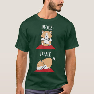 Guinea Pig Yoga Fart Funny Inhale Ehale Pet Positi T-Shirt