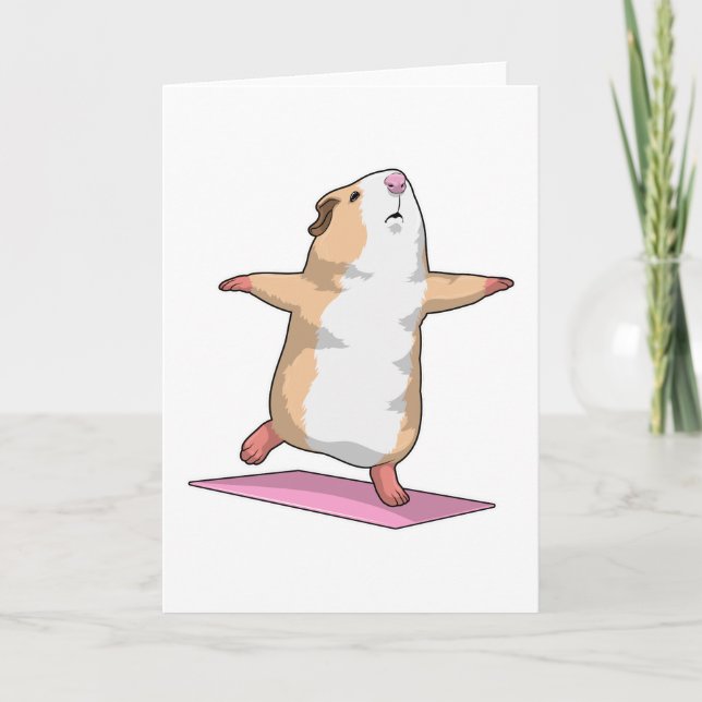 Guinea pig Yoga Meditation Fitness Card (Front)