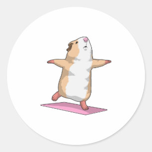 Guinea pig Yoga Meditation Fitness Classic Round Sticker