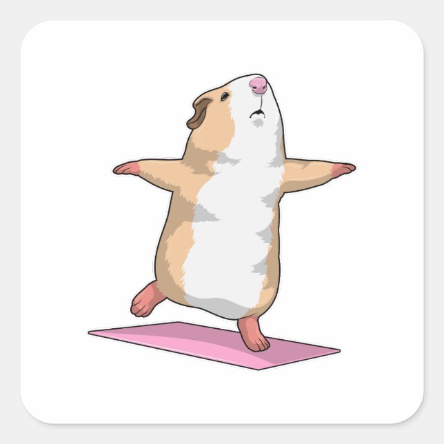 Guinea pig Yoga Meditation Fitness Square Sticker (Front)