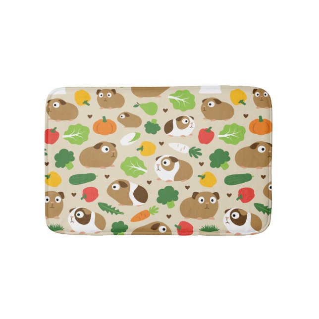 Guinea Pigs And Their Treats Bath Mat (Front)