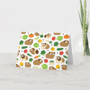 Guinea Pigs And Their Treats Card