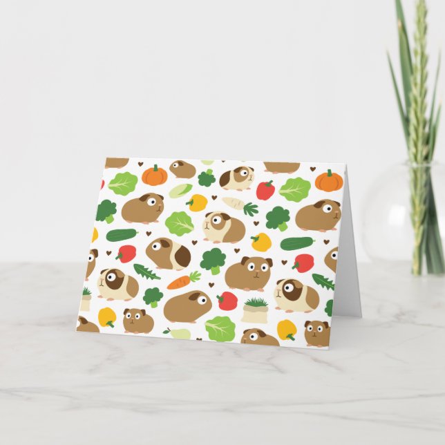 Guinea Pigs And Their Treats Card (Front)
