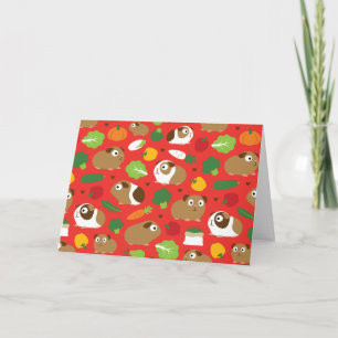 Guinea Pigs And Their Treats Card