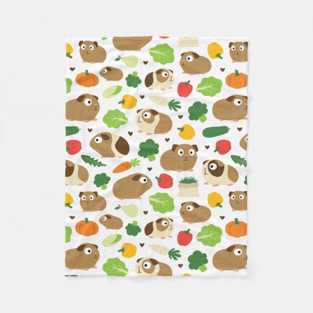 Guinea Pigs And Their Treats Fleece Blanket (Front)