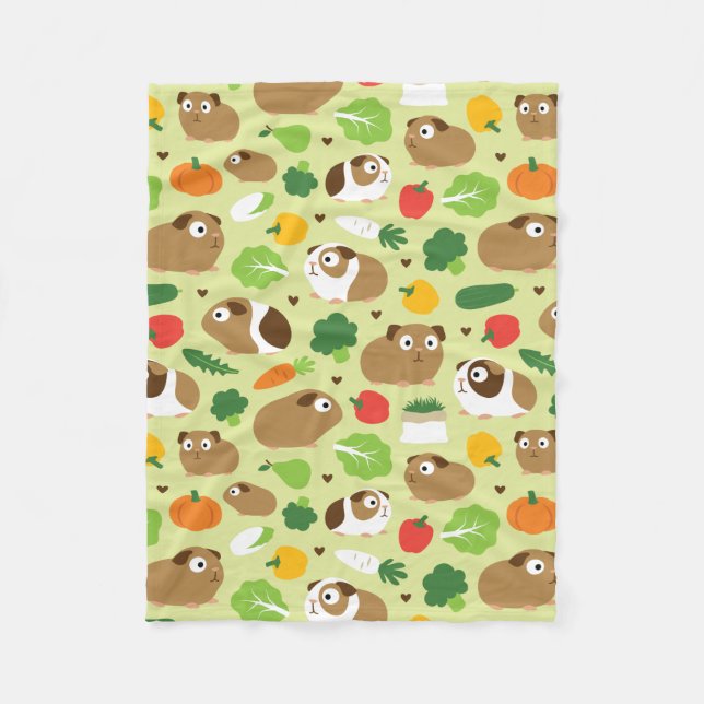 Guinea Pigs And Their Treats Fleece Blanket (Front)