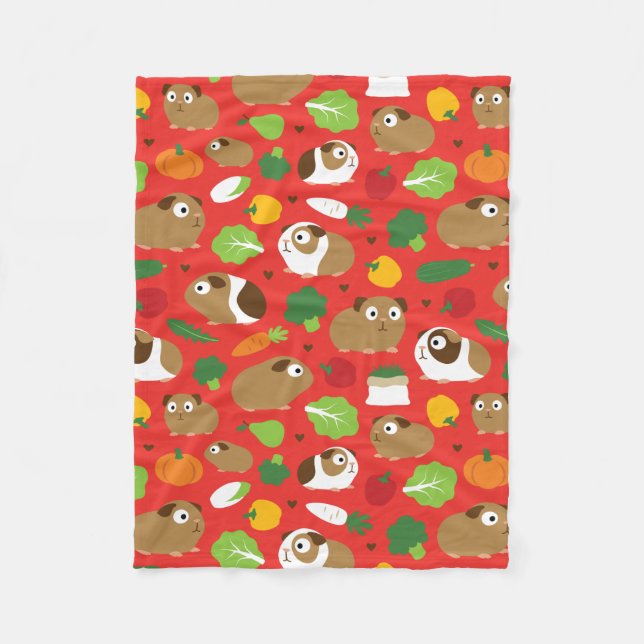 Guinea Pigs And Their Treats Fleece Blanket (Front)