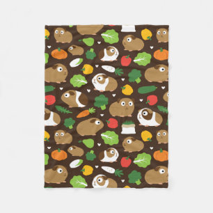 Guinea Pigs And Their Treats Fleece Blanket