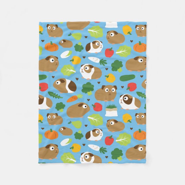 Guinea Pigs And Their Treats Fleece Blanket (Front)
