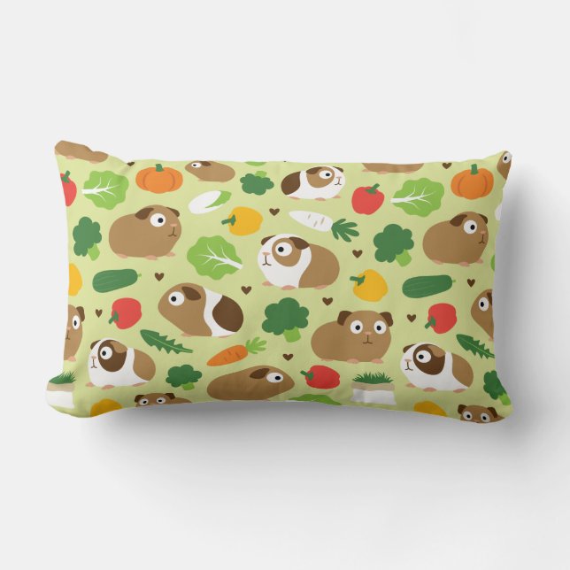 Guinea Pigs And Their Treats Lumbar Cushion (Front)