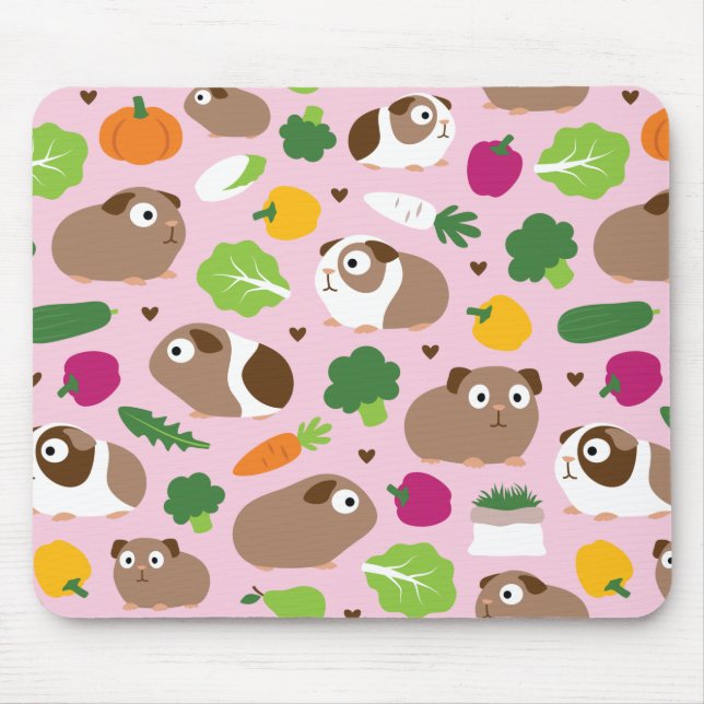 Guinea Pigs And Their Treats Mouse Mat (Front)