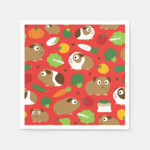 Guinea Pigs And Their Treats Napkin