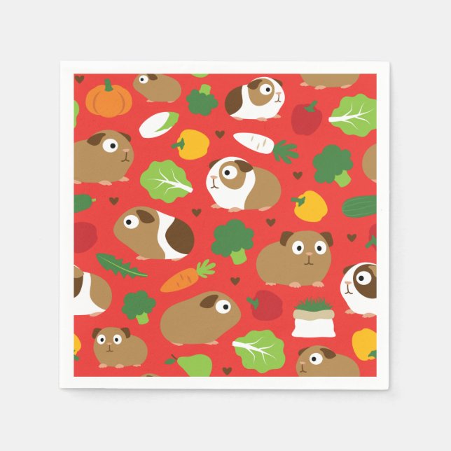 Guinea Pigs And Their Treats Napkin (Front)