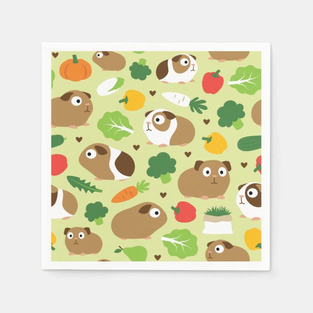 Guinea Pigs And Their Treats Napkin (Front)