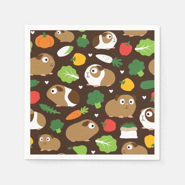 Guinea Pigs And Their Treats Napkin (Front)