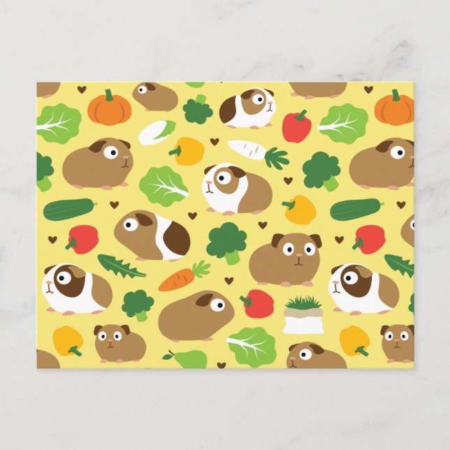 Guinea Pigs And Their Treats Postcard (Front)