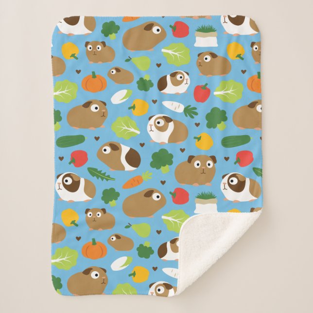 Guinea Pigs And Their Treats Sherpa Blanket (Front)