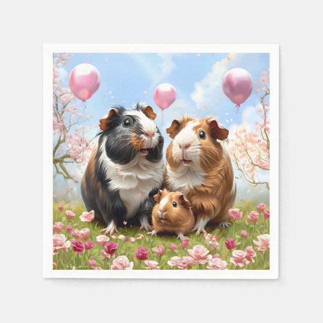 Guinea Pigs Baby Shower Napkin (Front)