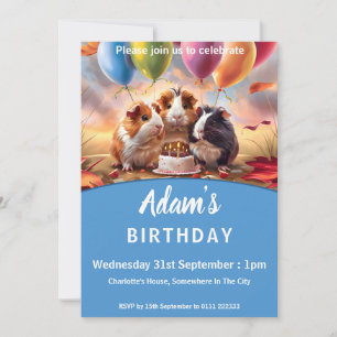 Guinea Pigs Birthday Party Invitation