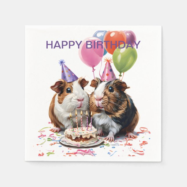 Guinea Pigs Birthday Party Napkin (Front)