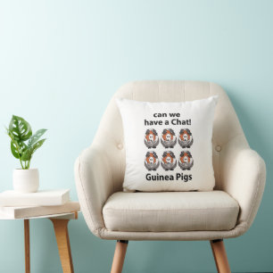 Guinea Pigs Can We Have A Chat Funny Guinea Pigs Cushion