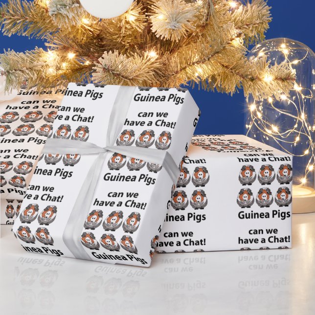 Guinea Pigs Can We Have A Chat Funny Guinea Pigs Wrapping Paper (Holidays)