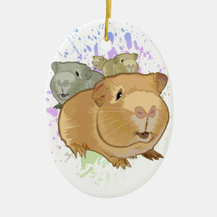 Guinea Pigs Ceramic Tree Decoration
