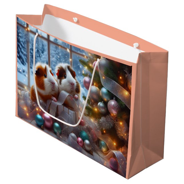 Guinea Pigs' Christmas Gift Bag (Front Angled)
