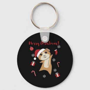 Guinea Pigs Christmas Winter Animals Key Ring