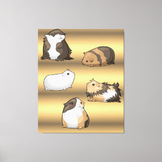 Guinea Pigs | Cute Guinea Pigs Gold Lover Gifts Canvas Print