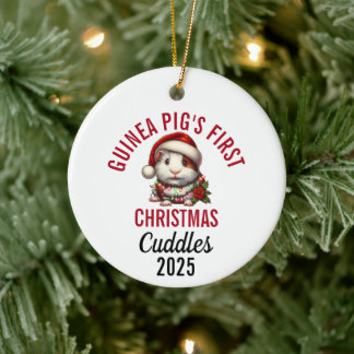 Guinea Pig's First Christmas 2025 Ceramic Tree Decoration