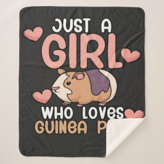 Guinea Pigs | Girl Who Loves Guinea Pigs Sherpa Blanket
