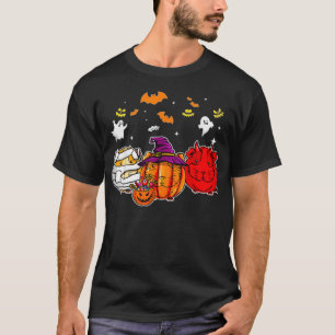 Guinea Pigs happy halloween Cute mummy witch demon T-Shirt