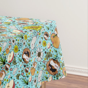 Guinea Pigs in Blue Tablecloth