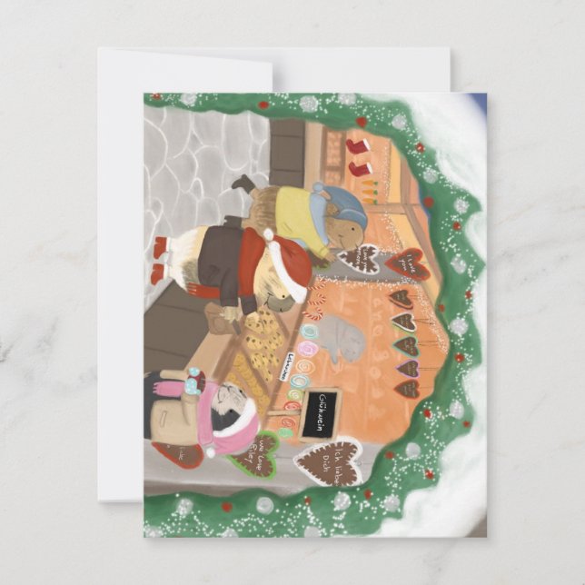 Guinea pigs in Christmas Market Holiday Card (Front)