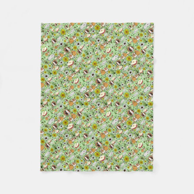 Guinea Pigs in Green Fleece Blanket (Front)