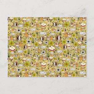 Guinea Pigs in Yellow Postcard