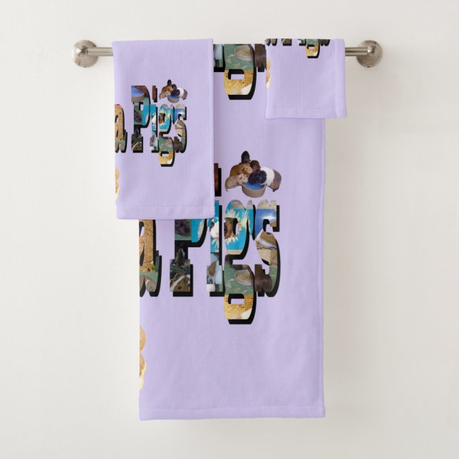 Guinea Pigs Is The Word, Bath Towels Set (Insitu)