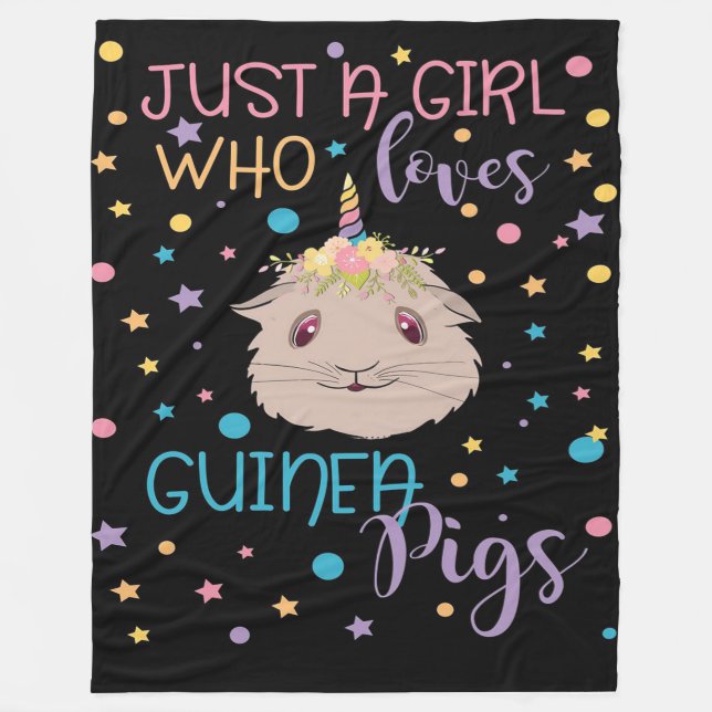 Guinea Pigs | Just A Girl Who Loves Guinea Pigs Fleece Blanket (Front)