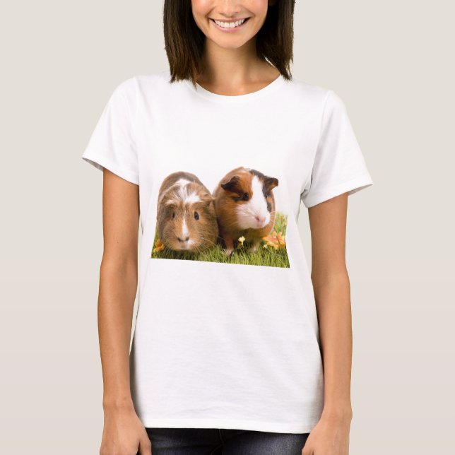 guinea pigs on a lawn T-Shirt (Front)