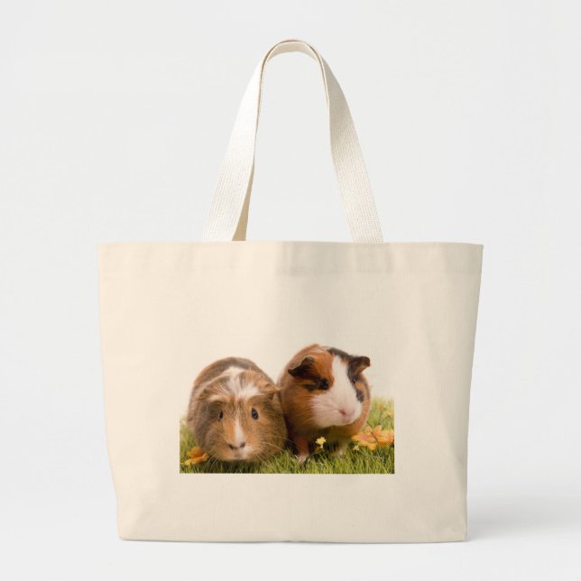 guinea pigs one has lawn large tote bag (Front)