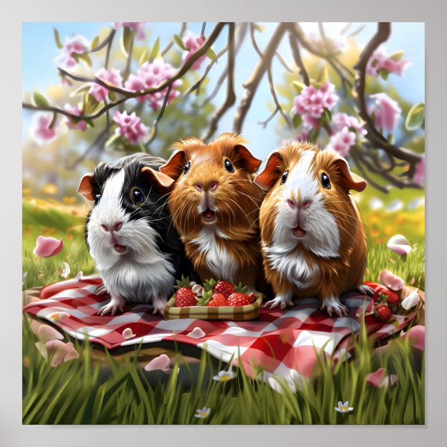 Guinea Pigs Picnic Poster (Front)