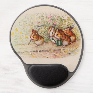 Guinea Pigs Planting in the Garden Gel Mouse Mat