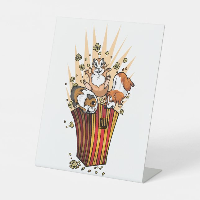 Guinea Pigs Popcorn Pedestal Sign (Front)