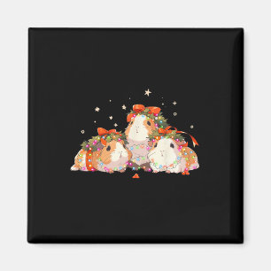 Guinea Pigs Tangled Up In Christmas Lights Guinea Magnet