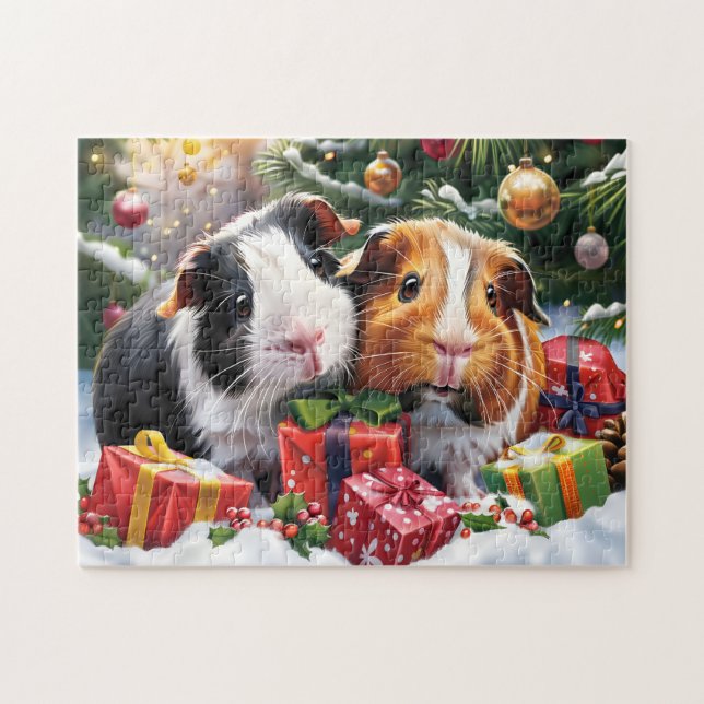 Guinea Pigs with Christmas Gifts Jigsaw Puzzle (Horizontal)