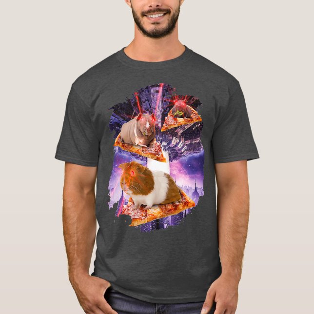 Guinea Pigs With Laser Eyes I Laser Rodent Space T-Shirt (Front)