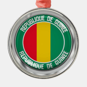 Guinea Round Emblem Metal Tree Decoration