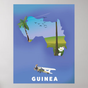 Guinea South Africa Ski poster print.